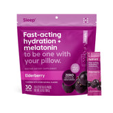 HYDRANT sleep electrolyte powder with elderberry flavor sachet for bedtime hydration.