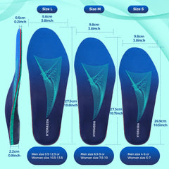 Hydrassia arch-support structure stabilizes midfoot for flat feet use