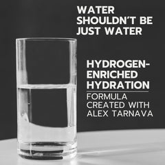 HYDRO HYDROGEN TABLETS dissolving in water to create hydrogen-rich hydration