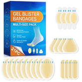 Hydrocolloid Blister Bandages for Feet multi size package, travel ready protection