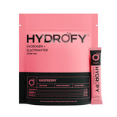 Hydrofy H2 electrolyte packet pour for refreshing hydration on the go.