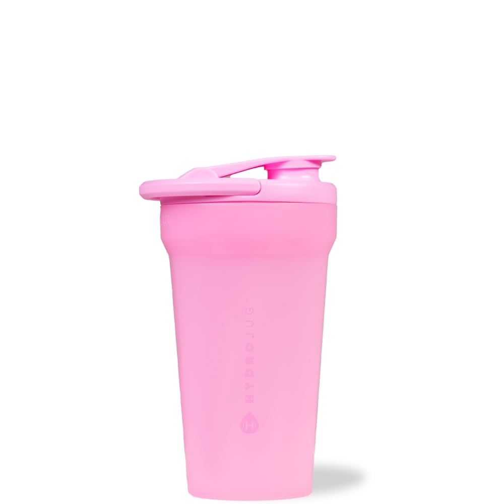 HydroJug 20 oz noiseless shaker bottle front view showing compact design for workouts