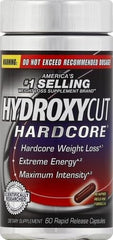 Hydroxycut Hardcore label close-up showing caffeine and extract details