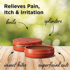 Hyland's PRID drawing salve application area close-up on target skin spots.