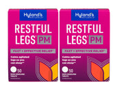 Hyland's Restful Legs PM tablets dissolving quickly under the tongue for fast relief.