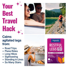 Dissolving Hyland's Restful Legs PM tablets under the tongue for easy use.