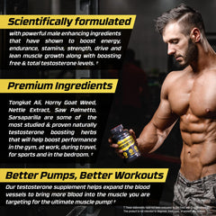 HYLITE NUTRITION Testosterone Booster pills in hand ready for training.