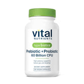 Hyperbiotics Vital Nutrients bottle front view with 60 vegan capsules for daily digestive support.