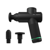 Hyperice Hypervolt Go 2 black front view shows compact handheld relief for on-the-go use