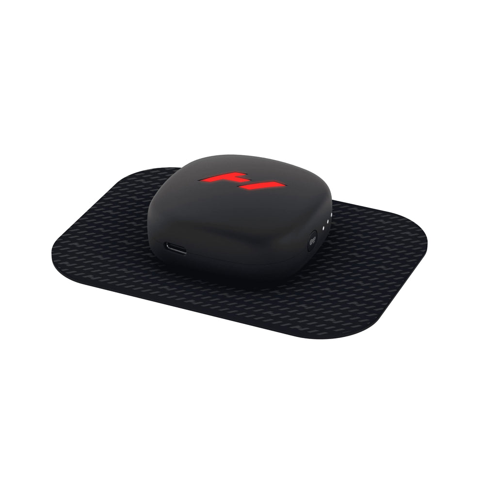 Hyperice Venom Go pod and pad attached for targeted heat therapy.