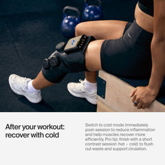 Hyperice X 2 Knee contrast therapy mode combines heat and cold for balanced recovery.