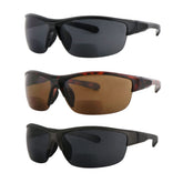 Hyyiyun bifocal sunglasses with wrap-around frame for outdoor reading and UV protection.