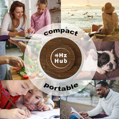Hz Hub adjustable sleep timer tailors sessions for rest.