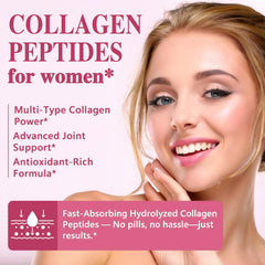 HZZYPLANT Liquid Collagen Drops ingredients card featuring Hyaluronic Acid and Vitamin C.