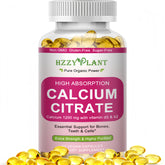 HZZYPLANT Calcium Softgels bottle with 1200mg calcium citrate for bone support