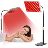 i-Venoya red light therapy panel on adjustable stand for at-home sessions.