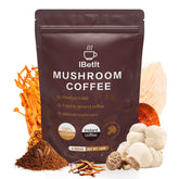 IBetIt Organic Mushroom Coffee bag and cup ready for an energy boost.