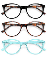 IBOANN blue light glasses 3-pack round frames for reduced eye strain during screen time