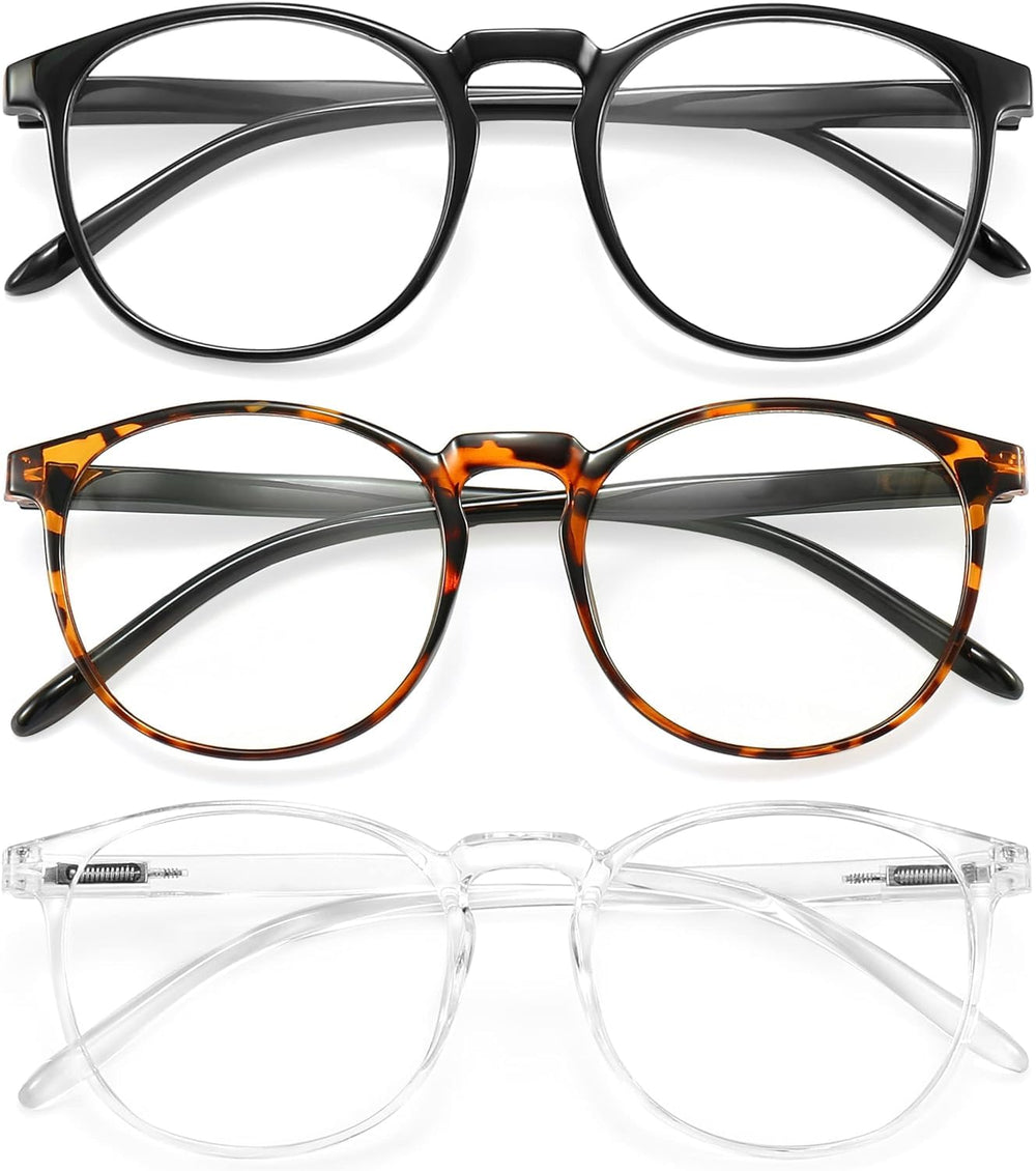 IBOANN chic blue light glasses for women with round frames reduce screen glare during work