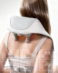 Ibreo cordless shiatsu neck massager front view highlights heat and compact design