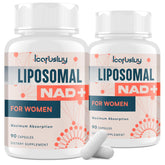 IcarusIvy liposomal NAD bottle showing enhanced energy support for women