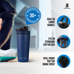 Ice Shaker double-wall insulation keeps drinks cold for over 30 hours.