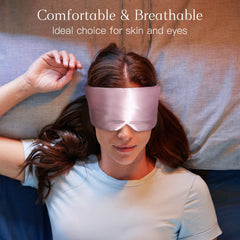 Large-size iCooBreeze silk eye mask provides full blackout during sleep
