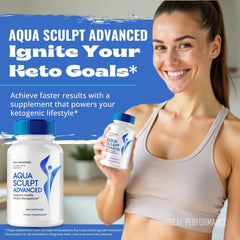IDEAL PERFORMANCE Aqua Sculpt capsules in a morning routine setup for daily fitness support.