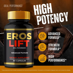 IDEAL PERFORMANCE Eros Lift packaging box conveys premium health support visuals.