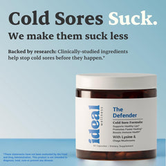 Close-up of Ideal Wellness L-Lysine capsules highlighting daily immune support potential.
