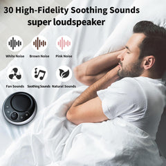 iDealSleep interface illustrating the 30-sounds collection for soothing all ages.