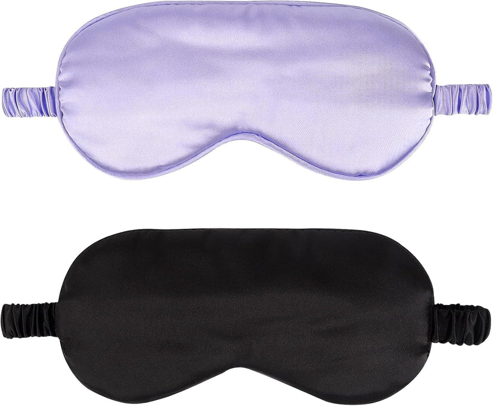 IEKEODI silk sleep mask in black blocking light for restful travel sleep