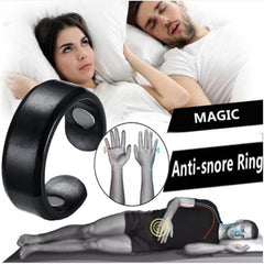 IENRGJ snorno ring wearer sleeping peacefully with acupressure.