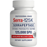 iEnzymes Serra-125K capsule closeup showing high potency enzyme in a compact form