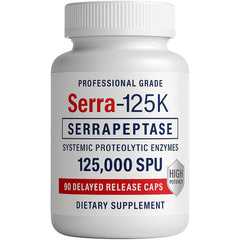 iEnzymes Serra-125K capsule closeup showing high potency enzyme in a compact form