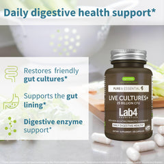 Igennus Lab4 strains closeup, four probiotic cultures for balanced digestion