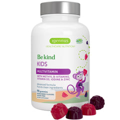 Igennus Methylated Kids Multivitamin Gummy bottle showing berry flavor for daily support