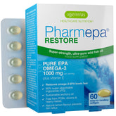 Igennus Pharmepa Restore lemon softgel bottle highlighting daily omega-3 intake