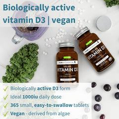 Igennus Vitamin D3 1000IU tablet close-up showing small, easy-to-swallow dose.