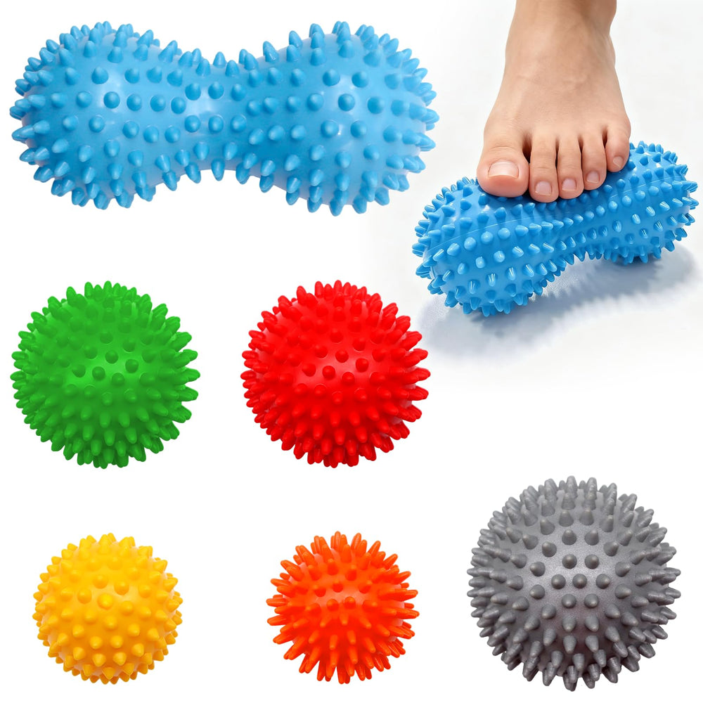 IKKAB blue peanut spiky ball for back and legs during muscle release.