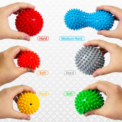 IKKAB red spiky ball targets tough spots for deep tissue work.