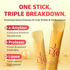 ILO Kamut Enzyme Complex stick-pack designed for convenient energy support