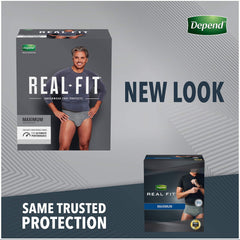 Depend Real Fit Men’s Incontinence Underwear – Maximum Absorbency, Large/X-Large (12ct)