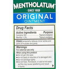 Mentholatum Ungüento Original – Alivio Aromático y Vapores, 1 oz (Pack de 2)
