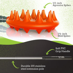 Cactus Scratcher dual-ended back scratcher offers gentle and deep scratching options.