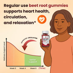 iMATCHME Beet Root Gummies close-up highlights vibrant strawberry flavor.