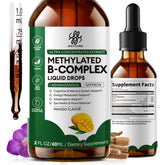 iMATCHME methylated B-complex liquid drops bottle showing bioactive vitamins for easy absorption and daily energy.