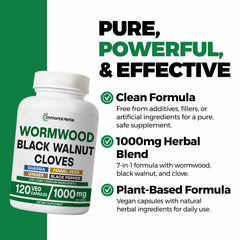 Immortal Herbs 7-in-1 ingredient blend visual emphasizing natural plant extracts.