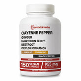 Immortal Herbs Cayenne Capsules bottle on shelf for daily vitality.