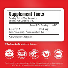 Immortal Herbs Urolithin A+ bottle front showing a high-potency option.